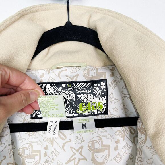 e408 Womens Medium M Pale Green Vixen Ski Jacket Snowboarding Floral Camo Print - Picture 16 of 16